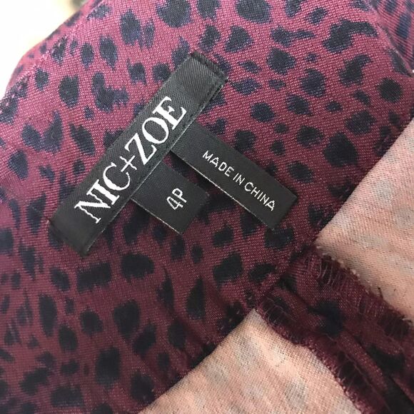 NIC+ZOE Women's Petite Vintage Animal Wonderstretch Pant Pull On Size 4 PETITE - Picture 5 of 6